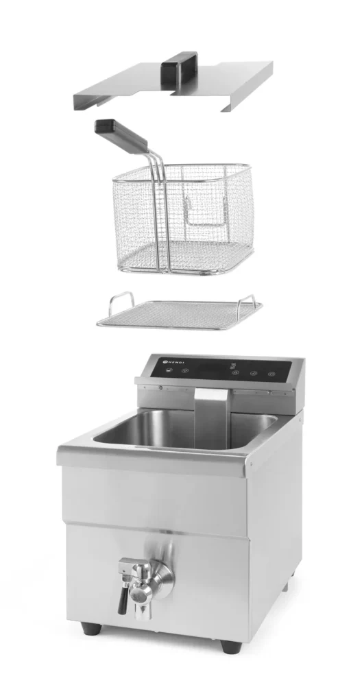 Hendi Induksjon Frityr 8 Liter 3,5 KW 1-Fas m/ Tappekran