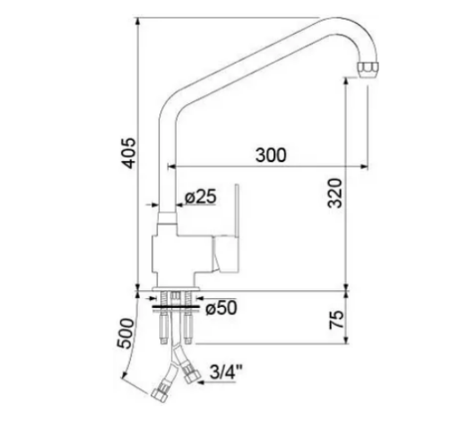 Blandebatteri 300mm.