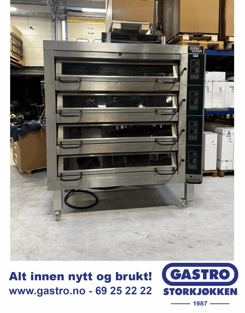 Sveba Dahlen DC-43 - 4-etasjers bakerovn / pizzaovn fra 2015! 400V
