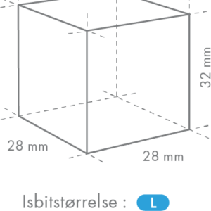 Isbitstørrelse L