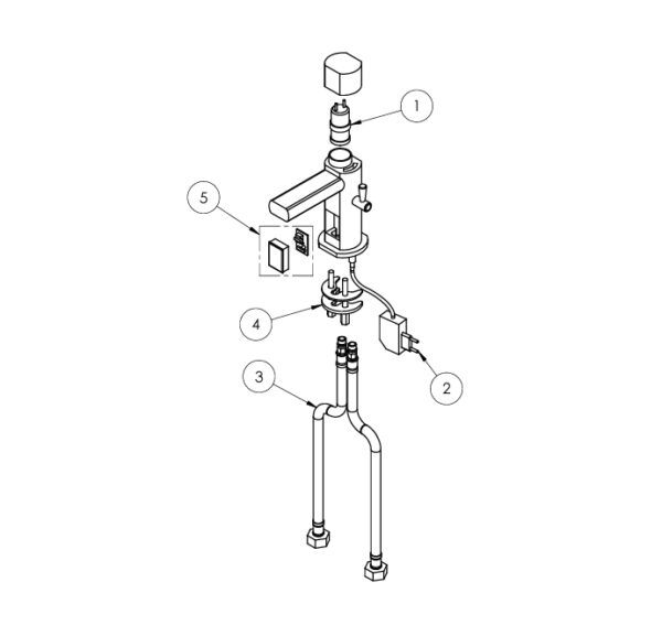 Klarco blandebatteri med sensor 130mm, tutlengde 100mm