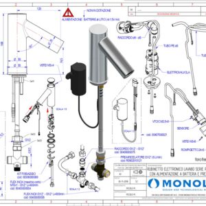 Monolith Zeus blandebatteri med sensor 120mm og blandeventil