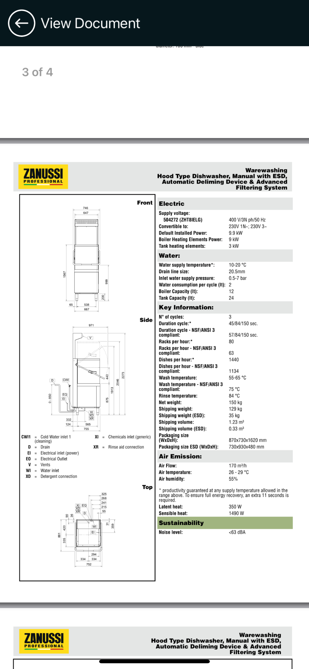 Zanussi Hette Oppvaskmaskin Digital LS14 EcoClean isolert - m/ dampgjenvinner - Bilde 2