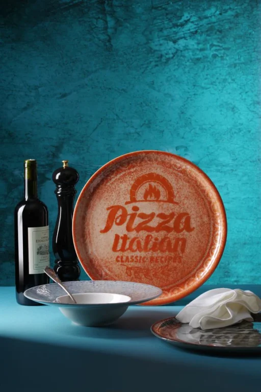 Pizzatallerken Ø31 cm - Murstein Rød