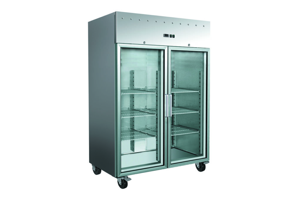 Heno Gastro Kjøleskap m/ glassdør, rustfritt 1476 Liter 2/1 GN