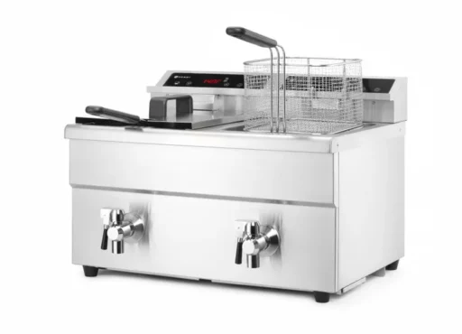 Hendi Induksjon Frityr 8+8 Liter 3,5+3,5 KW 1-Fas m/ Tappekran