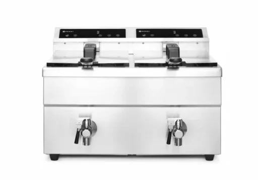 Hendi Induksjon Frityr 8+8 Liter 3,5+3,5 KW 1-Fas m/ Tappekran
