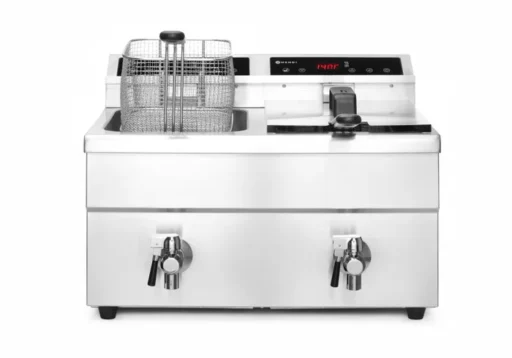 Hendi Induksjon Frityr 8+8 Liter 3,5+3,5 KW 1-Fas m/ Tappekran