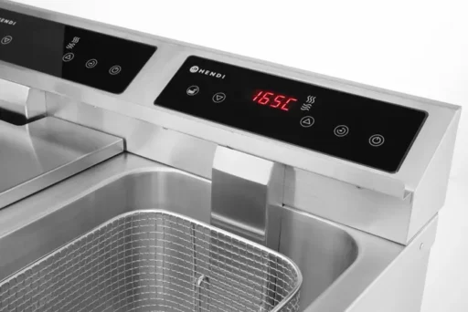 Hendi Induksjon Frityr 8+8 Liter 3,5+3,5 KW 1-Fas m/ Tappekran