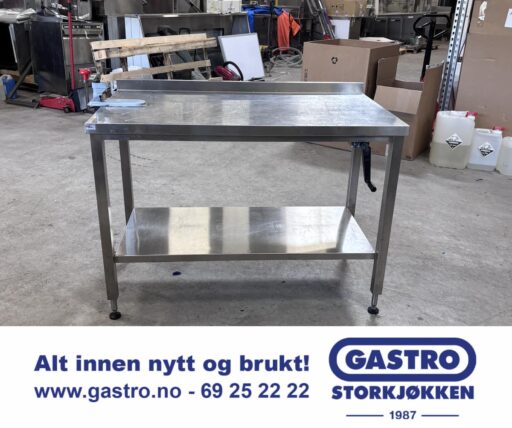 Rustfri benk med hev og senk, 120cm