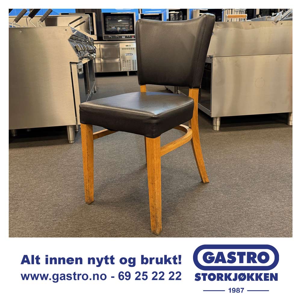 Gastro Brukt Restaurantstol sort tre