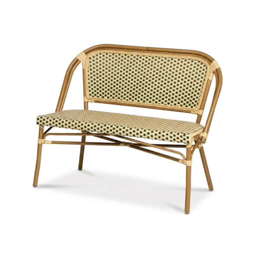 Paris sofa 2-seter, grønn/creme, bambu-look