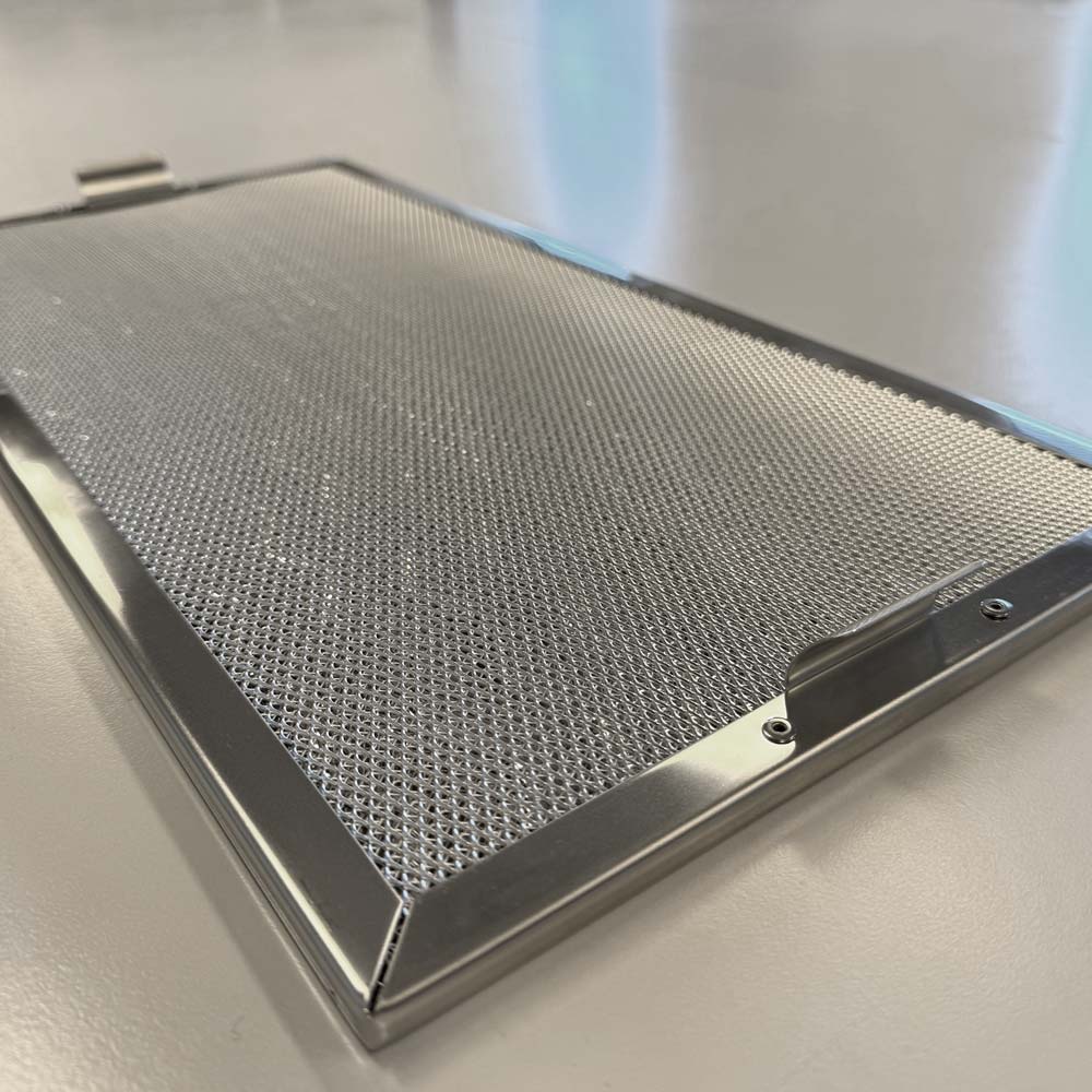 Fettfilter filtercelle storkjøkken ventilasjon 50x25cm detaljbilde skrå