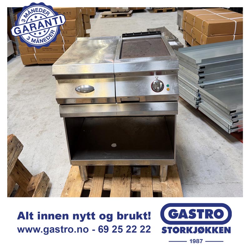 Kombinert flatgrill med nøytrall topp på siden