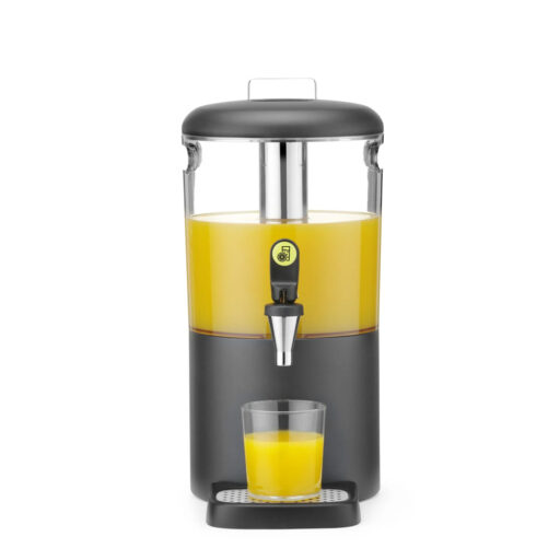 Juicedispenser 4 Liter Sort med juice og glass
