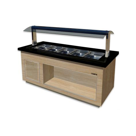 Saro Varm buffet disk 5x 1/1 GN for statisk varmholding, eik